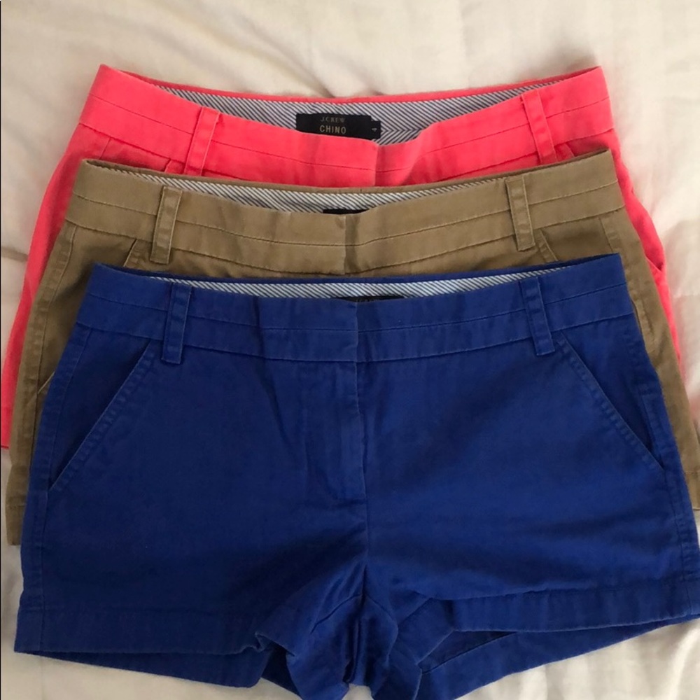set of 3 JCREW CHINO shorts size 4!